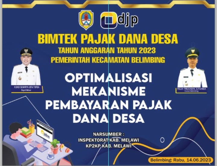 Camat BUKA BIMTEK PAJAK DANA DESA TAHUN ANGGARAN TAHUN 2023 PEMERINTAH KECAMATAN&nbsp;BELIMBING