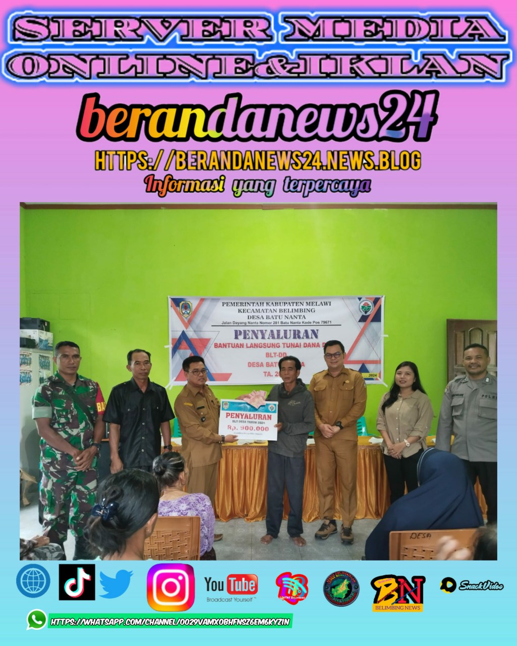 ±9% dari DD Batu nanta TA 2024,disalurkan Untuk BLT Kepada 22&nbsp;KPM