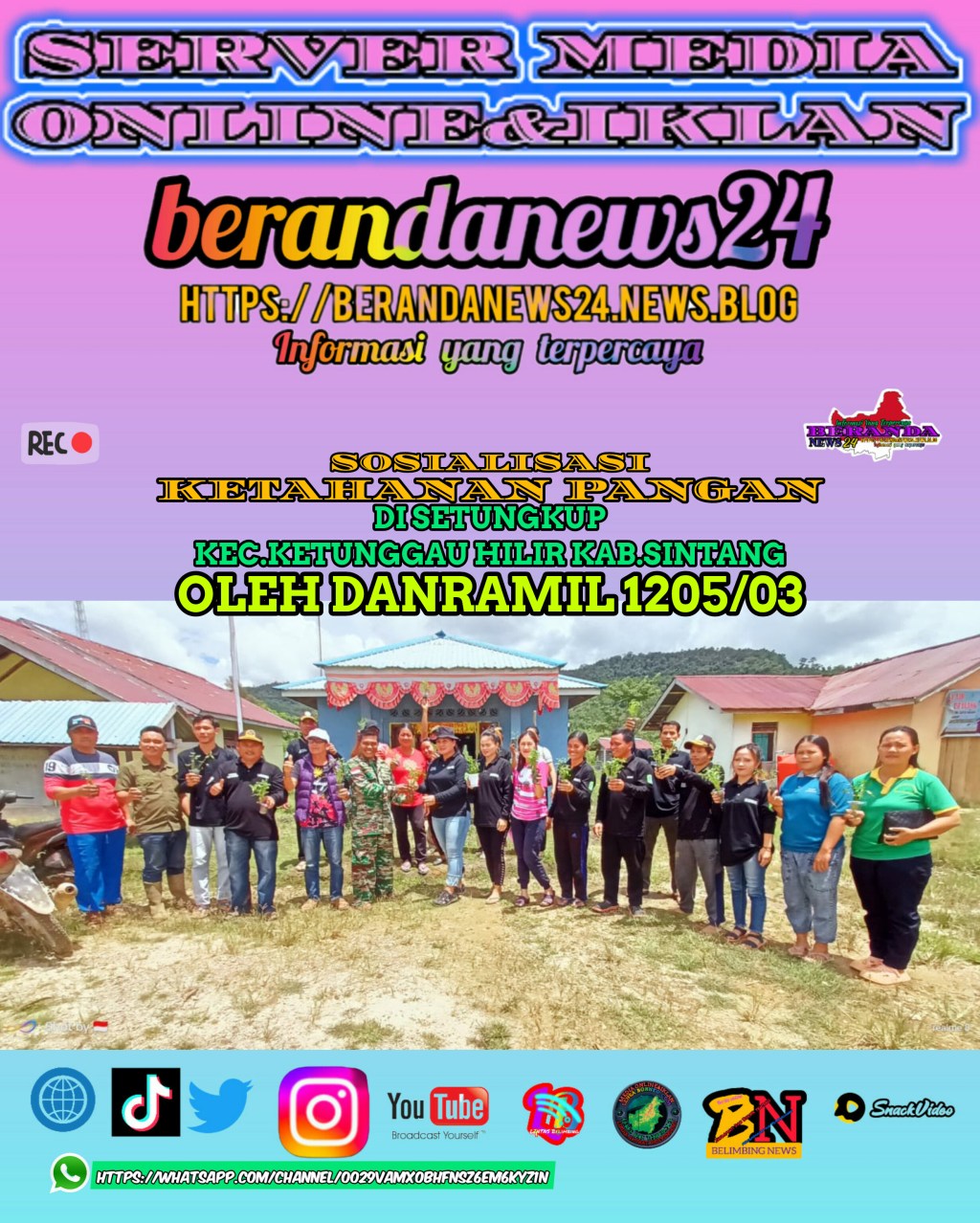 SOSIALISASI KETAHANAN PANGAN DI DESA SETUNGKUP KEC.KETUNGAU HILIR&nbsp;KAB.SINTANG.