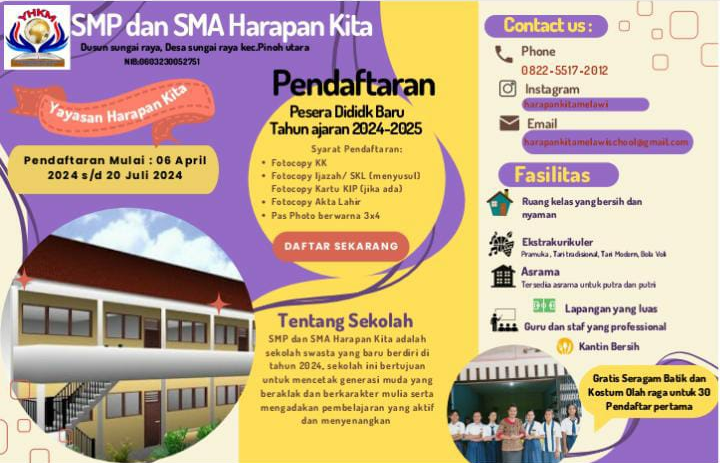 PINOH UTARA TELAH HADIR SMP DAN SMA HARAPAN&nbsp;KITA