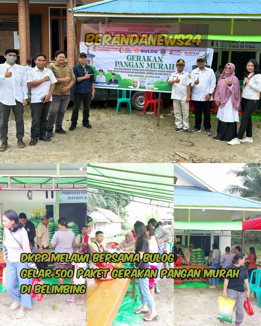 DKPP Melawi Bersama Bulog Gelar 500 Paket Gerakan Pangan Murah Di&nbsp;Belimbing