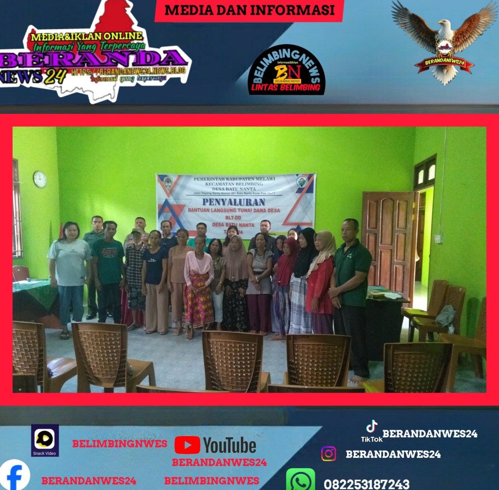 Desa Batu nanta Menyalurkan Bantuan Langsung Tunai (BLT) tahap akhir tahun anggaran 2024 yang bersumber dari&nbsp;APBN