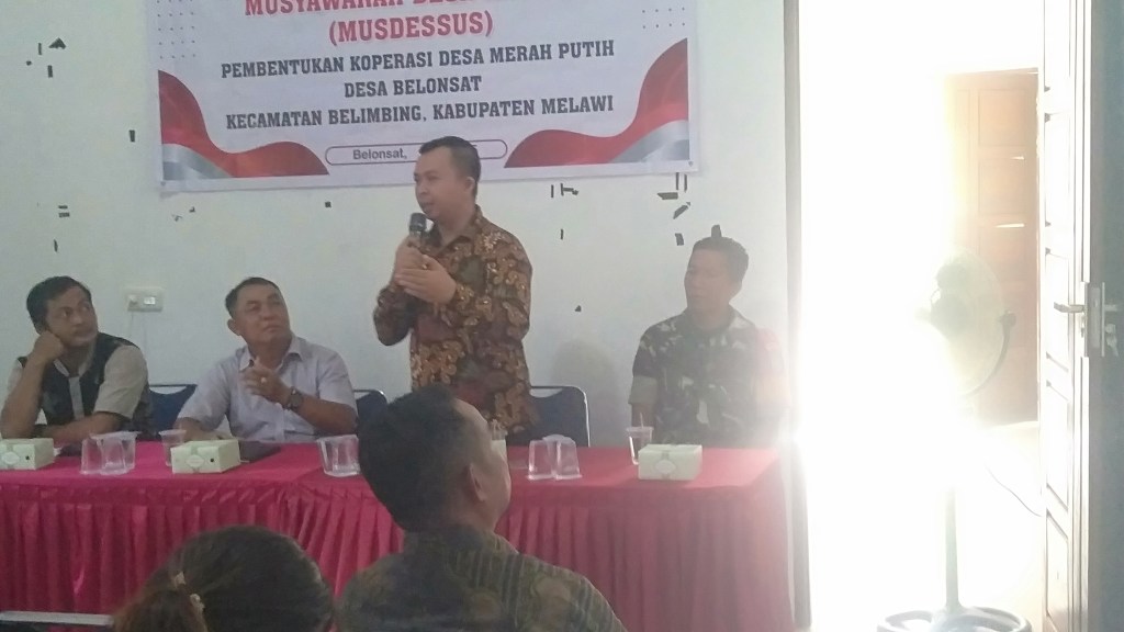 Pemdes Belonsat Lakukan Musdessus Pembentukan Pengurus KOPERASI MERAH&nbsp;PUTIH(KMP)