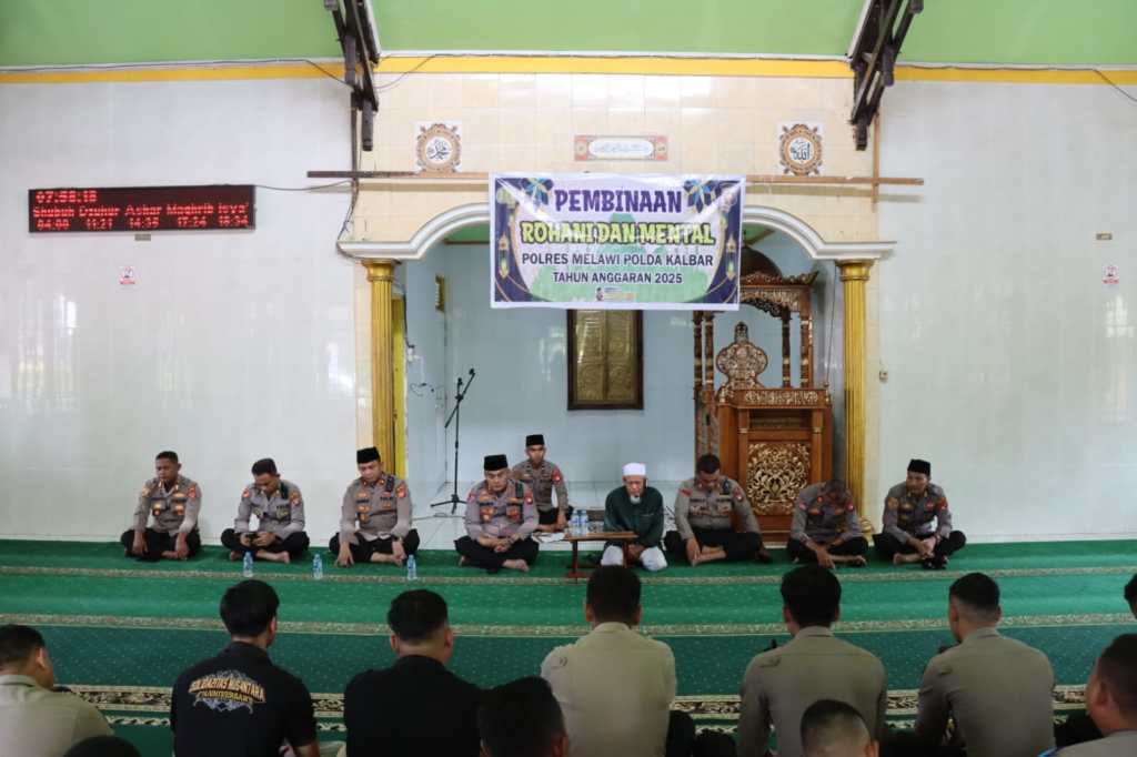 Polres Melawi Lakukan Pembinaan Rohani dan Mental dengan Ceramah Abah Elan di Masjid Shirotul&nbsp;Jannah