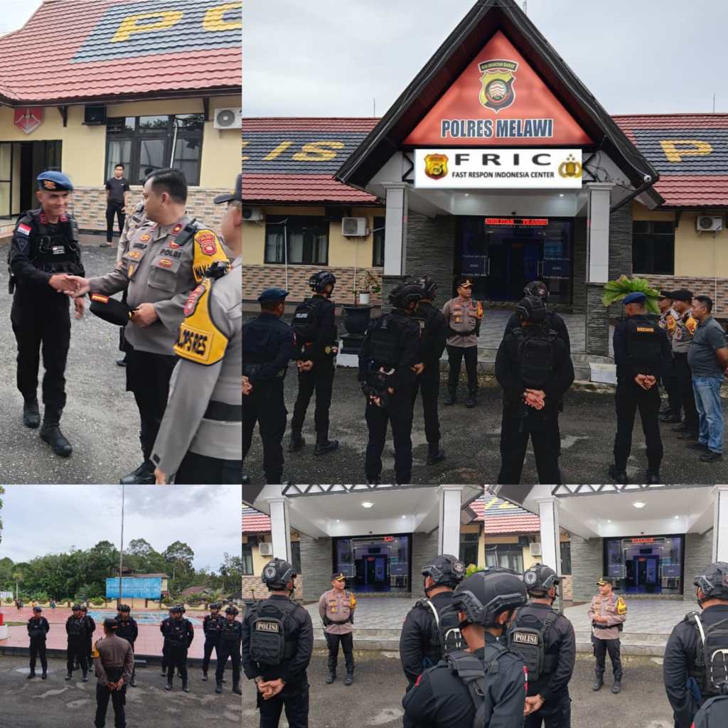 Satuan Brigade Mobil Polda Kalbar Perkuat Pengamanan Operasi Terpusat Lilin Kapuas – 2025 Polres&nbsp;Melawi