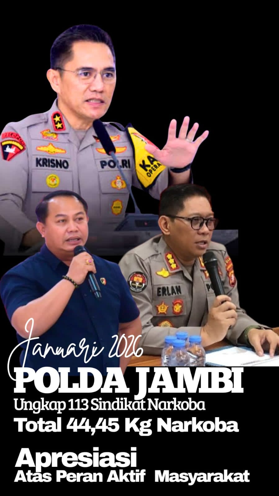 Polda Jambi Sita 44,45 Kg Narkoba, Apresiasi Sinergitas&nbsp;Masyarakat